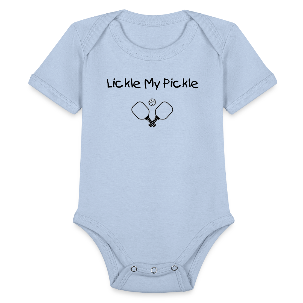 Organic Short Sleeve Baby Bodysuit - sky